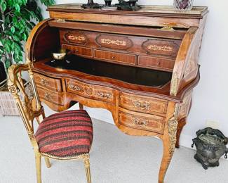 French Louis XVI style rolltop desk 