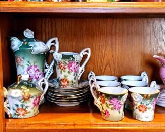 Limoges China raised floral tea set 15 pieces sold together as set