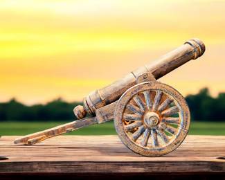 Cast iron cannon ball cannon 