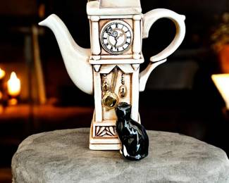 Cardew Design Teapot Grandfather clock with cat