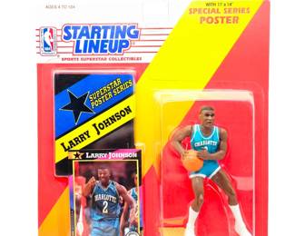 kanner starting lineup Larry Johnson action figure and playing card
