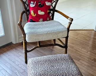 Ratan chair. Ottoman sold sep. 