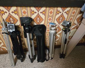 Basement, Office.  Camera try-pods.  Everything in this room 50% off price marked!