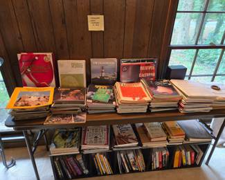 Living Rm.  Books, Magazines,  4 Stacks of Music Books. Everything in this room 50% off price marked! 