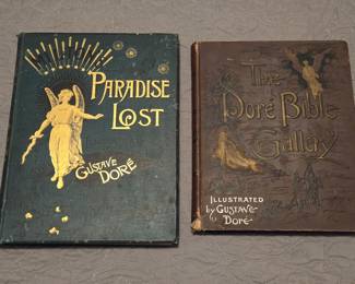 Milton's Paradise Lost Illustrated by Gustave Dore'.   The Dore' Bible Gallery.  Both Antique books were published in the late 1800's.  3. Landscape Illustrations of the Bible 1836 Vol 1-2, Finden Engravings, Horne notes.