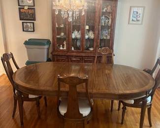 Gorgeous dining set includes everything in picture table with chairs and a gorgeous dinette dresser