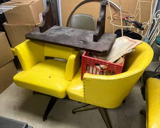 yellow vintage chair lounge set- throw back