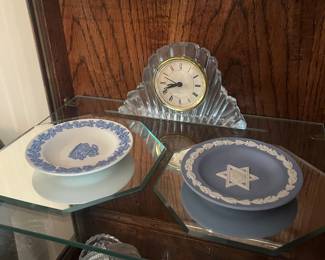 crystal quartz clock -Jewish vintage wedgewood