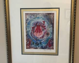 Rothenberg "David and Jonathan" framed Jewish art