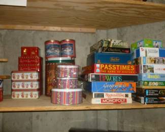 games, tins, etc