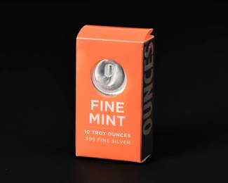 Fine mint 10 troy ounce silver bar
