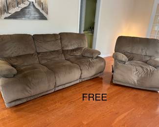 RECLINING SOFA & CHAIR - FREE