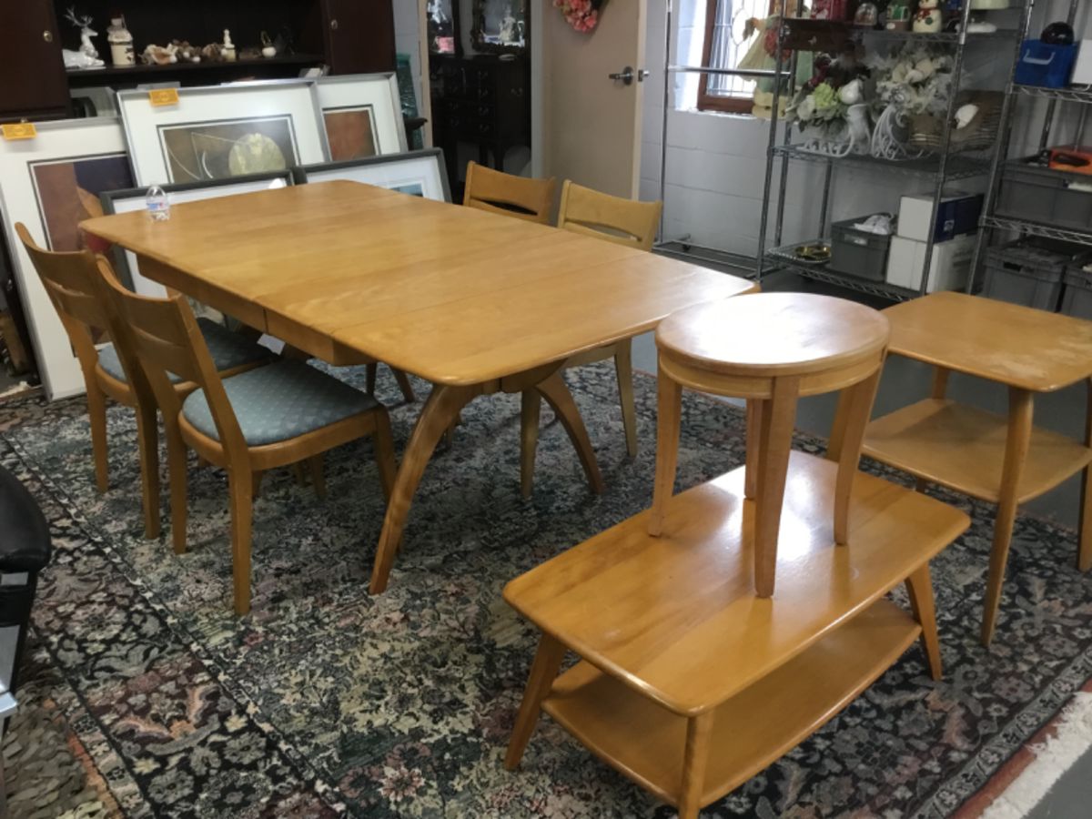 MCM wishbone table and chairs $550/set