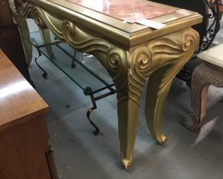 Long hall table with marble top $100!