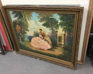 Huge gone with the wind original framed oil painting. $200