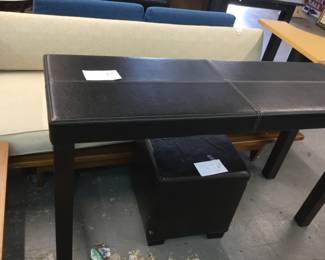 Leather long side table and stool - $150 set