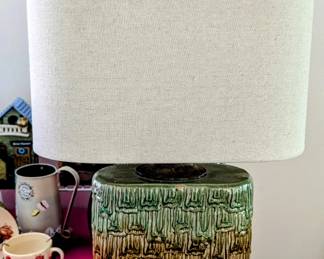 Great Ceramic Lamps with Metal Base - Substantial weight - they won't topple over!  There are two (2) of them.