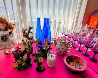 Decorative items and Wine Glasses - more have been added since picture was taken.