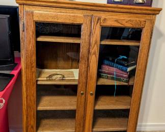 Wooden Bookcase with Glass Doors - $240 - 36" wide, 4' Tall, 12" Deep.