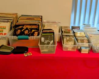LOTS OF ALBUMS - all genres!  DVD, CDs, 45 Records.