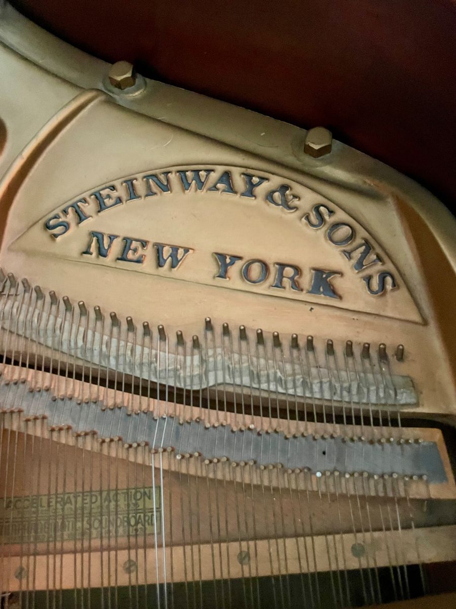 Mid Century Steinway & Sons Grand Piano--Model S Grand Piano made in 1952 that has just been serviced last month by Cooper Music Steinway Certified and has had a new set of Renner Steinway hammers installed, shanks and flanges as well as the replacement of bass strings and piano sound regulation, it comes with an appraisal.