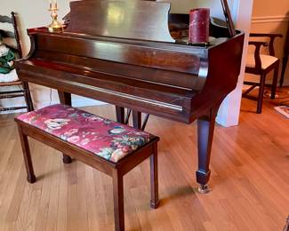 Mid Century Steinway & Sons Grand Piano--Model S Grand Piano that has just been serviced last month by Cooper Music Steinway certified and has had a new set of Renner Steinway hammers installed, shanks and flanges as well as the replacement of bass strings and piano sound regulation, it comes with an appraisal. 