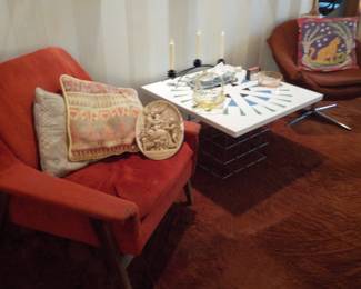 37 Chairs n Custom Enameled Coffee Table