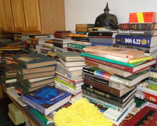 German solider helmet, and even more books too