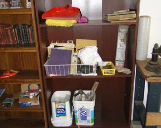 Bookshelf and sanding supplies too