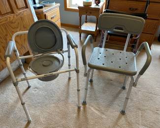 Shower chair and portable toilet 
