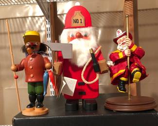 German Smoker Wood Fire Fighter Santa