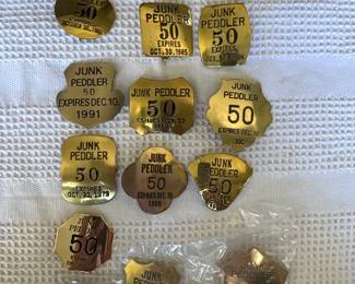  Vintage Junk Peddler License Badge