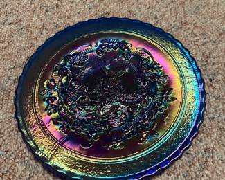 Black Carnival Glass plate