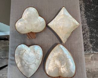 Mother of pearl lined decorative trays