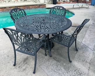 Yes, there is patio furniture, including this matching table and chairs set.  
