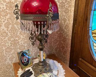Here is an ornate table lamp if there ever was one.  Would this be an example of "art nouveau"?  