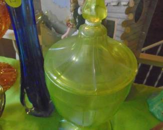 close-up of uranium glass