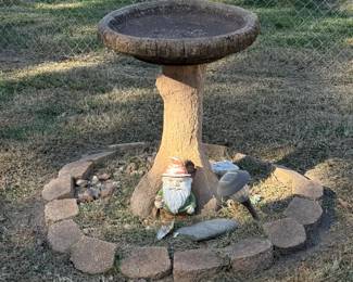 Bird Bath/ Garden Gnome