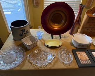 Glass Plates, Large Crock