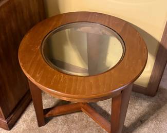Glass Top Round Side Table