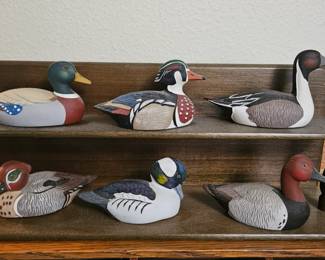 Vintage Avon collector duck series - set of 6 includes wood display