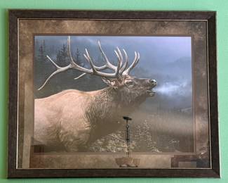 Nicely framed elk print