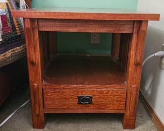 One of two Mission Style side tables