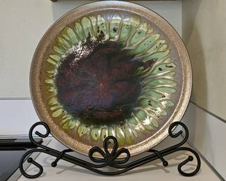Large ceramic plate w/easel - decor only