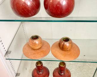 Vintage Wooden Candle Holders