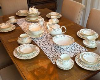 Beautiful set of china, table runner