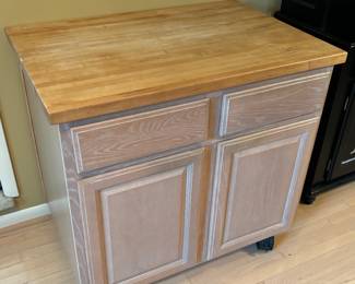 Butcher block cabinet