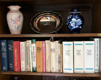 Books, vases