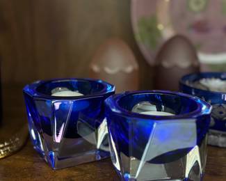 Cobalt blue candle holders