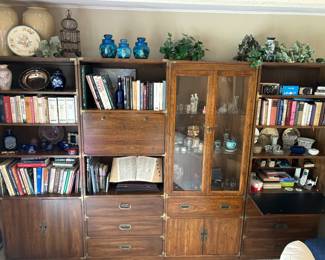 Book shelves, secretary, display cabinet (sold separately or as a package)